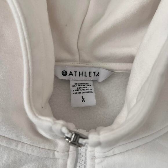 Athleta women’s white zip-up hoodie Size Large - Picture 2 of 5